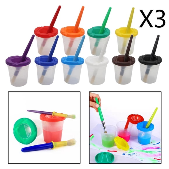 Vasos de pintura sin derrames 3 x 10 Uds Perfecl para niños