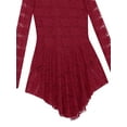 thumbnail image 4 of YiZYiF Womens Floral Lace Skating Leotard Dress Long Sleeve Ballet Dance Wear, 4 of 7