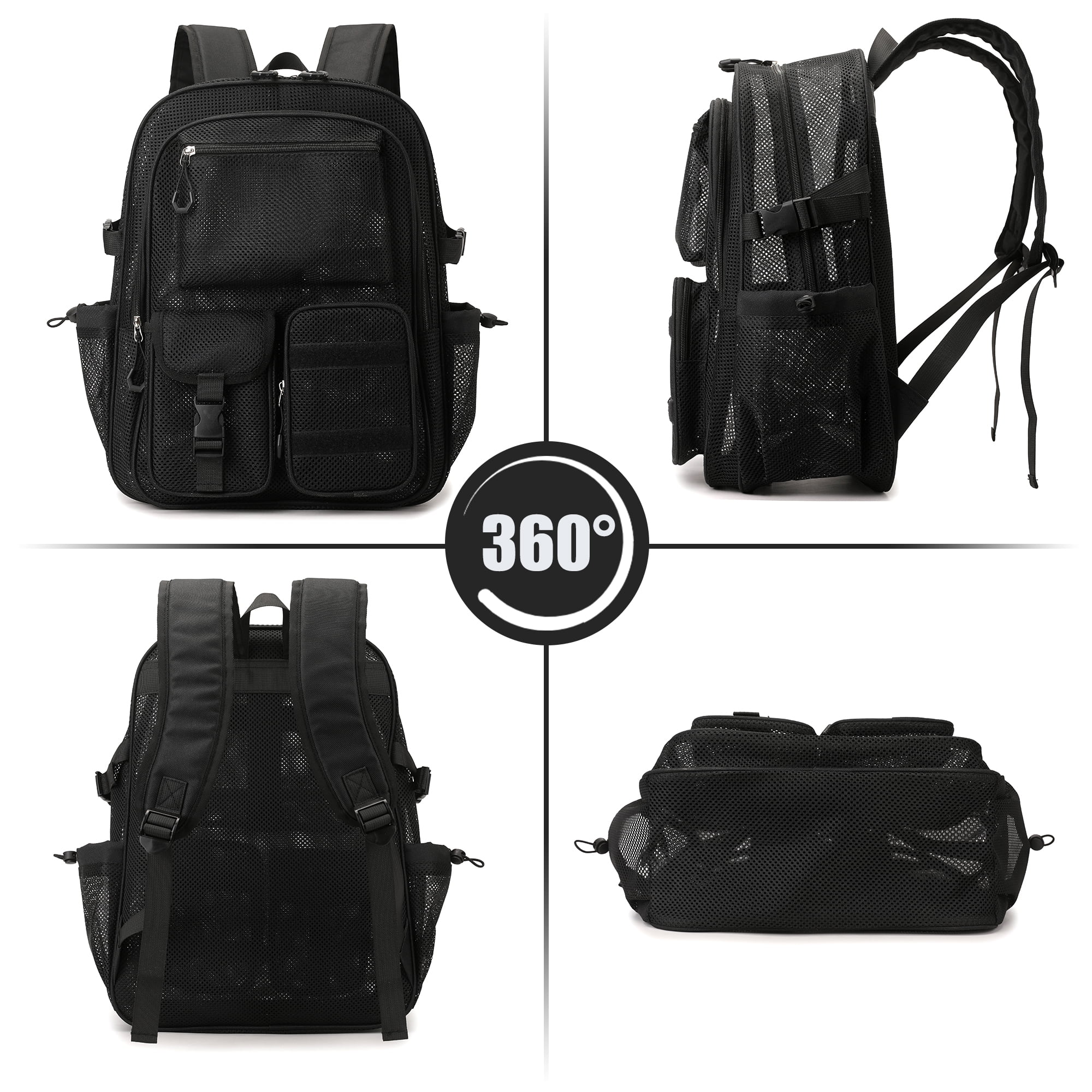 Soda Candy Heavy Duty Mesh Backpack See Through School Bookbag for School Swim Beach Travel