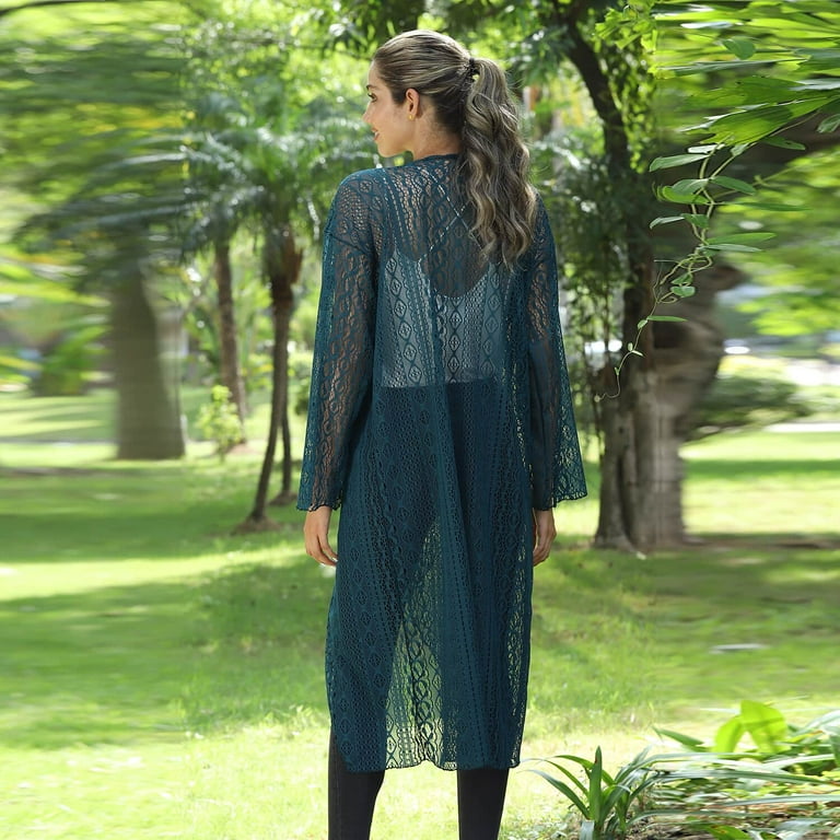 Turquoise lace cardigan cheap