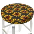 thumbnail image 3 of Balery Beautiful Sunflower Round Bar Stool Seat Covers Velvet Fabric Adjustable Protects from Scratches and Stains for 14-17 Inch Chair-12 inch, 3 of 7