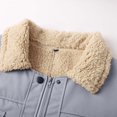 thumbnail image 6 of Men's Winter Lapel Cargo Military Trucker Work Long Fleece-Lined Cotton Jacket Coat Color:Grey Size:L, 6 of 7