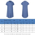 thumbnail image 2 of Vestido Vestido largo informal con cuello de solapa, vestido clásico holgado para mujer, traje diario sencillo Ygjytge Azul oscuro T M para Mujer, 2 of 8