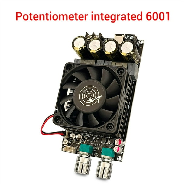 -6001 Placa Amplificadora de Potencia Digital 2.1 Canales 600W Subwoofer TPA3225 Módulo Amplificador Bluetooth con Cable Blindado B