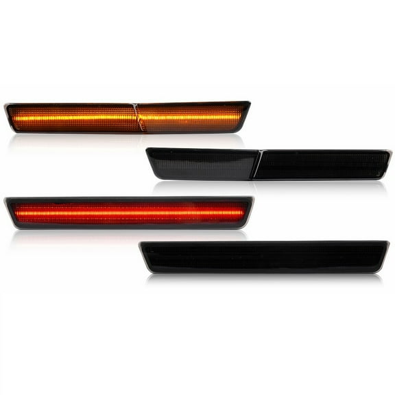 For 2018-2022 Dodge Charger Smoked Lens LED Rear &Front Bumper Side Marker Light