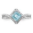 thumbnail image 5 of Primal Silver Sterling Silver Rhodium Diamond and Light Swiss Blue Topaz Ring, 5 of 5