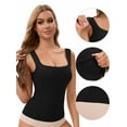 thumbnail image 3 of Unique Bargains Women's U Back Tank Tops with Built-In Bra for Everyday Wear M Black, 3 of 6