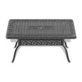 thumbnail image 2 of L59.05*W35.43-inch Cast Aluminum Patio Dining Table with Black Frame and Umbrella Hole, 2 of 5