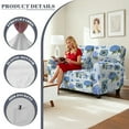 thumbnail image 4 of TSOVTHRID Reclining Loveseat Cover Stretch Love Seat Couch Covers with Elastic Bottom 6 Pieces Washable Reclining Loveseat Slipcover for Pets, Hydrangea Bohemia Floral Butterfly Print, 4 of 7