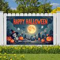 thumbnail image 2 of Halloween Skeleton Banner Pumpkin Decoration Ghost Design for Party Celebration Outdoor Decoration Indoor Party, 2 of 9