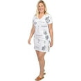 thumbnail image 4 of INGEAR Women’s Beach Swimsuit Cover Up, Short Cotton Shift Dress with Pockets, White ,XL, 4 of 7