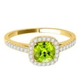 thumbnail image 3 of Aonejewelry 1.10 Ct. Ttw Diamond and Cushion Shaped Peridot Ring in 10K Yellow Gold, 3 of 4