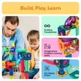 thumbnail image 3 of PicassoTiles Marble Run Magnetic Tiles for Kids – 100PCS STEM Educational Construction Building Blocks Race Track Creative Learning Toy Set, 3 of 14