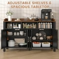 thumbnail image 3 of HAUXITIO 55" Farmhouse Buffet Cabinet with 4 Doors & Open Shelves,Kitchen Storage Sideboard for Dining Room & Living Room,Black, 3 of 10