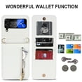thumbnail image 4 of Allytechgroup Wallet Case for Samsung Galaxy Z Flip 4 with Crossbody Strap, Premium PU Leather Zipper Pocket Shockproof Cards Holder Phone Case for Women Girls, White, 4 of 8