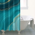 thumbnail image 4 of Teal Gold Wave Marble Pattern Shower Curtain 36"x72" ,Bathroom Decorative Shower Curtains Set with 12 Hooks,Modern Waterproof Washable Shower Curtain, 4 of 6