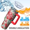 thumbnail image 5 of OBREWU Pioneer Flower Tumbler with Handle and Lid,40oz Pioneer Flower Double Wall Vacuum Insulated Tumbler,Pioneer Flower Cups Gift for Women and Men, 5 of 7
