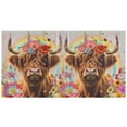 thumbnail image 3 of joogoo Highland Cow Flowers Rainbow Hardcover 3 Ring Binder 1.5" Round Rings Interior Pockets Binders Organizer 1 Pack, 3 of 9
