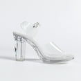 thumbnail image 3 of Women's 2026 New Season French Sandals - 10cm Clear Crystal Block Heel, Versatile Open-Toe Design Black Grey 5.5-8 Size, 3 of 5