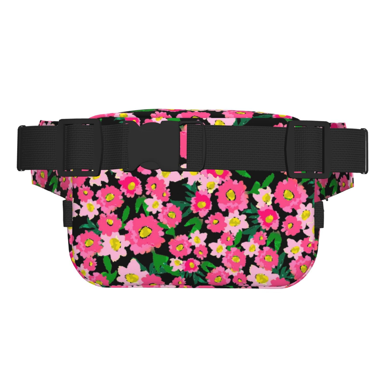 Picia Blooming Meadow Print Square Double-Layer Waist Bag Mini Adjustable Waist Belt Bag Exercise Running Travel Hiking