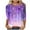 Purple, variant on WREESH Womens Tie Dye T-shirts Three Quarters Sleeve Blouses Colorful Print Crew Neck Pullover Casual Loose Lightweight Tunic Tops Green