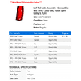 thumbnail image 2 of Left Tail Light Assembly - Compatible with 1992 - 2000 GMC Yukon Sport Utility 5.7L V8 1993 1994 1995 1996 1997 1998 1999, 2 of 2