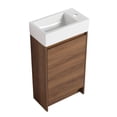thumbnail image 5 of GZXS 18" Small Bathroom Vanity with Sink Combo, Freestanding Vanity, Modern Bathroom Sink Cabinet with Single Door & Invisible Handle Set for Small Space, Brown Ebony, 5 of 9