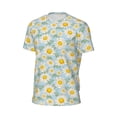 thumbnail image 6 of Wukai Daisies Flowers Print Men's Short-Sleeved Mesh T-Shirt,Quick-Dry Short Sleeve Workout T-Shirt-X-Large, 6 of 8