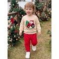 thumbnail image 3 of Cjfdfy Toddler Baby Boy Christmas Outfit Santa Claus Embroidered Long Sleeve Christmas Car Sweatshirt With Pants Cute My First Christmas Fall Winter Holiday Outfit 6M-3T, 3 of 9