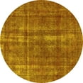 thumbnail image 1 of Ahgly Company Machine Washable Indoor Round Oriental Yellow Industrial Area Rugs, 8' Round, 1 of 4