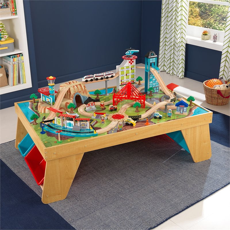 kidkraft aero city train set & table