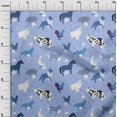 thumbnail image 3 of oneOone Georgette Viscose Bluish Violet Fabric Animals Quilting Supplies Print Sewing Fabric By The Yard 42 Inch Wide, 3 of 6