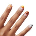 thumbnail image 3 of KISS Voguish Fantasy Glow in the Dark, Press On Nails, Jugglers, Orange, Short Oval, 28 Count, 3 of 9