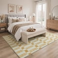 thumbnail image 3 of MASIIS 5x7 Checkered Area Rug for Kids Room, Sunny Yellow Washable Modern Geometric Carpet, Non-Slip Soft for Playroom Nursery, 3 of 5