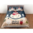 thumbnail image 3 of Navidad Juego de Funda Nórdica con Almohadas Snow Man Invierno Dormitorio Ropa de Cama Consolador, 3 of 4