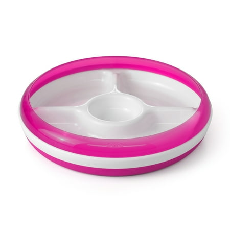 OXO Tot Divided Plate With Removable Ring, Pink
