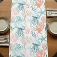 thumbnail image 5 of Table Runners 72 Inches Long Dress Scarves, Teal Red Jellyfish Coastal Farmhouse Kitchen/Dining Table Runner, Coffee Tablerunners, Summer Beach Coral Starfish Nautical 18x72 Inch, 5 of 9