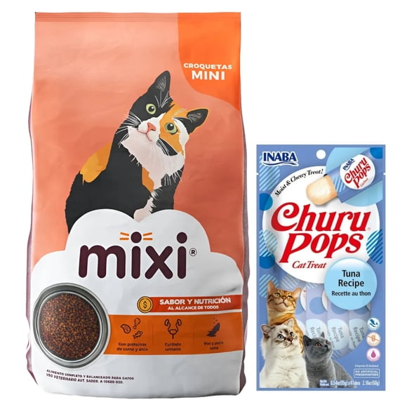 Mixi 3 Kg + Churu Pops Atún Snack 4 tubos de 15g