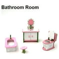 thumbnail image 2 of BINGLI Colorful Wooden Doll House Furniture, Wood Miniature Bathroom/Living Room/Bedroom/Kitchen House Furniture Dollhouse Doll Decoration Accessories Pretend Play Kids Toy, 2 of 6