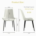 thumbnail image 5 of White PU Leather Dining Chair Set of 4,Upholstered High Quality PU Leather Seat with Black Metal Legs,Modern Comfortable Kitchen Chair with safe Foot Pads,Ergonomic Design,for Dining Living Room, 5 of 7