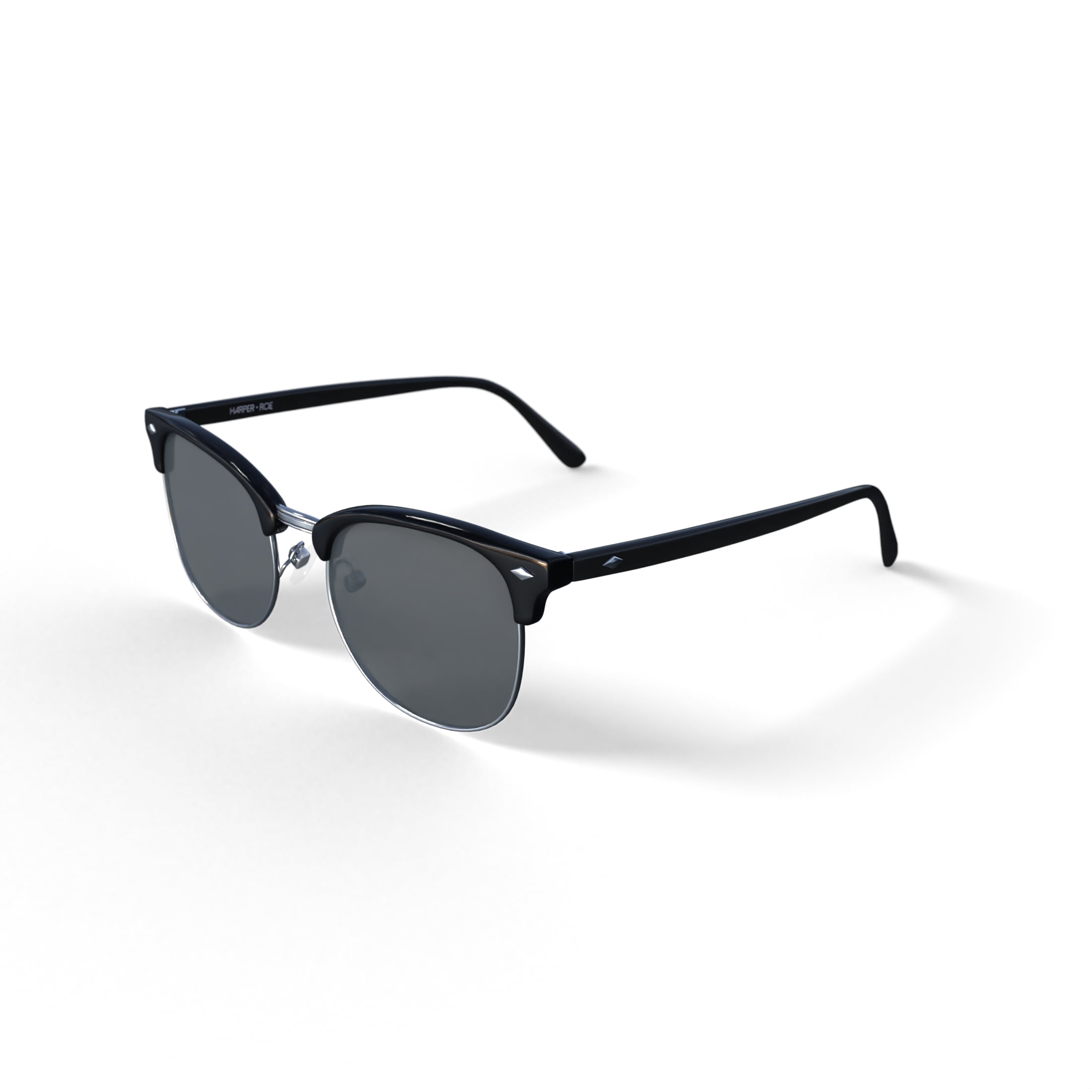 Harper + Roe HR4001 Sunglasses with Case, Black, Square, Plastic, 54-19-140