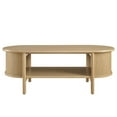 thumbnail image 5 of Coffee Sofa Side Table, Brown Oak, Wood, Oval, Living Kitchen Cafe Bistro Hospitality Restaurant, Modern Contemporary HB36880, 5 of 9