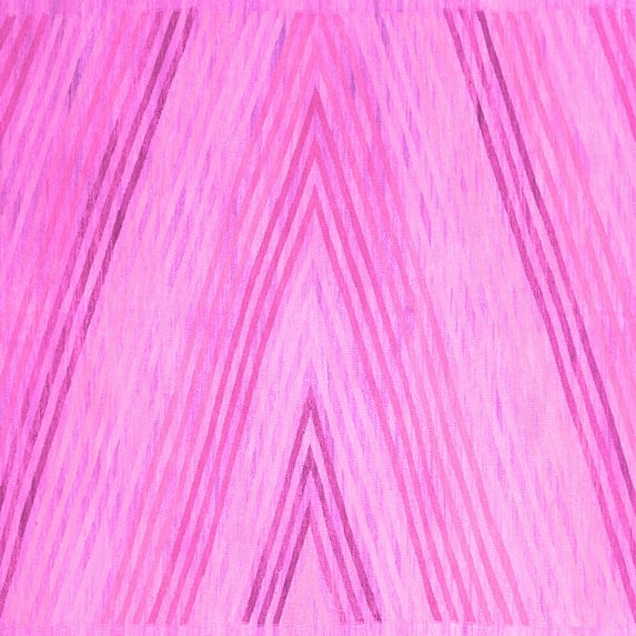 Ahgly Company Indoor Square Abstract Pink Contemporary Area Rugs, 6' Square