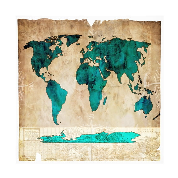 LightBoxJournal 'Sea Map I' Canvas Art