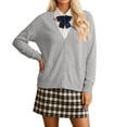 thumbnail image 5 of Fiaer Lightweight Cardigan Sweaters for Women V-Neck Casual Long Sleeve Pocket Tops for Daily Grey L, 5 of 6