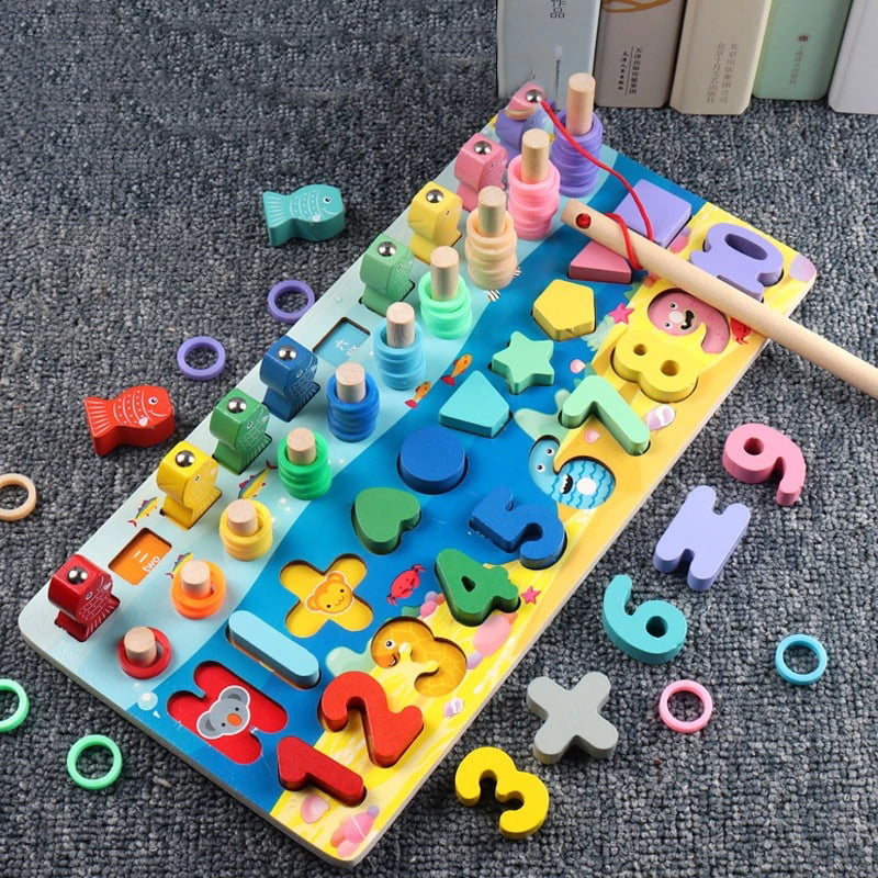 Children Wooden Trumpet Eat Fruit Children Kids Early Educational Puzzle Toy ONE 