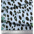 thumbnail image 2 of Soimoi Blue Silk Fabric Artistic Insect & Leopard Animal Skin Decor Fabric Printed BTY 42 Inch Wide, 2 of 3