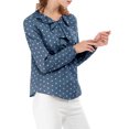 thumbnail image 4 of Allegra K Women's Ruffle Neck Long Sleeve Polka Dots Blouse Shirt, 4 of 6