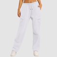 thumbnail image 2 of Womens Straight Leg High Waist Sweatpants Casual Loose Lounge Trendy Trousers With Pockets Solid Plus Size Joggers, 2 of 8