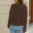 thumbnail image 4 of ShomPort Casual Fall Knit Tops for Women Long Sleeve Button up Solid Color Blouses Loose Fashion Clothes, 4 of 5